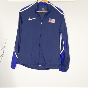 Nike Olympics USA track windbreaker jacket blue L